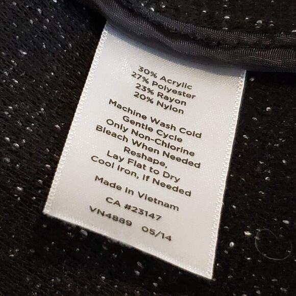 Talbots Blazer Women's Size 14 Long Stretch Knit Black Sparkle Holiday Glitter - Picture 4 of 5